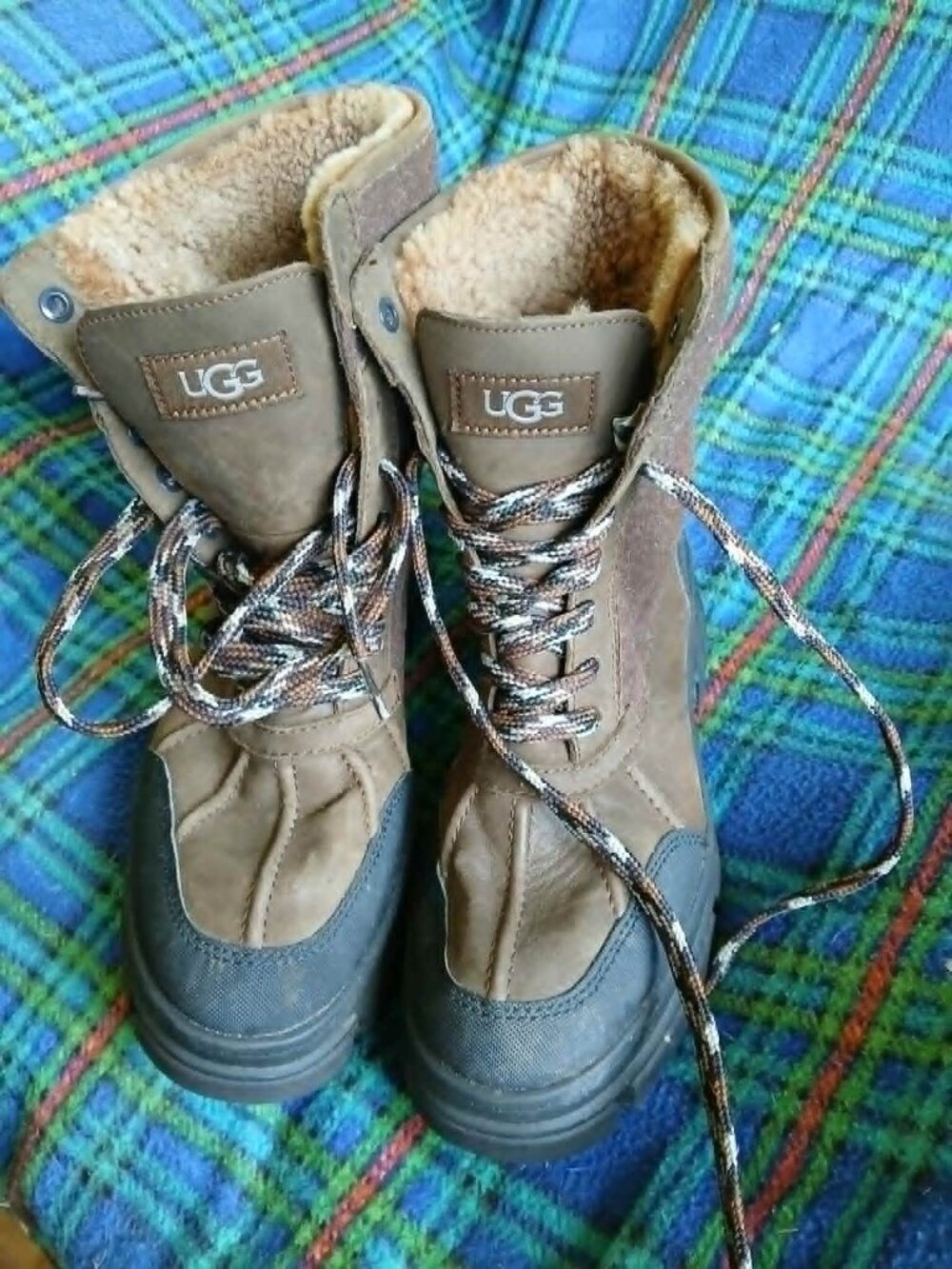 UGG Ashton Addie Tipped Brown Waterproof Fur Boots - Women's Size 7